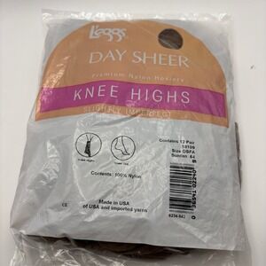 Vintage  Hosiery L'eggs Products Knee Highs Vtg 2001 Size OSFA  12 pair Beige